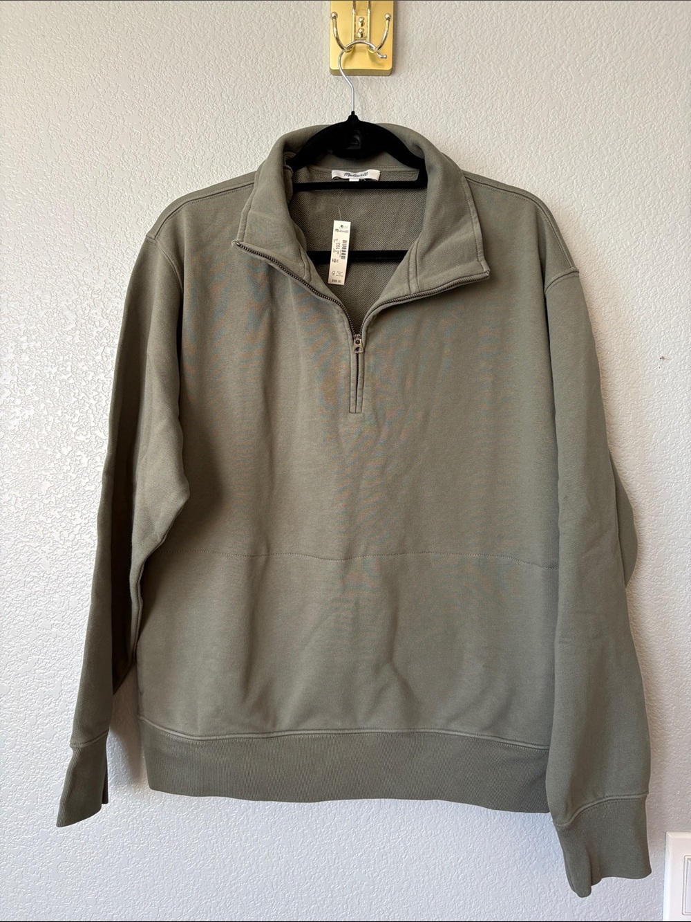 Madewell Men's Olive Zip-Front Pullover